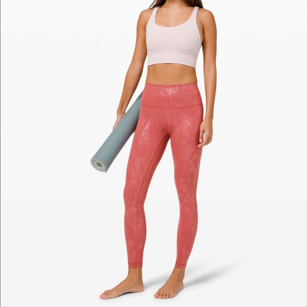 Lululemon Wunder Under Tights Shine Pink Foil